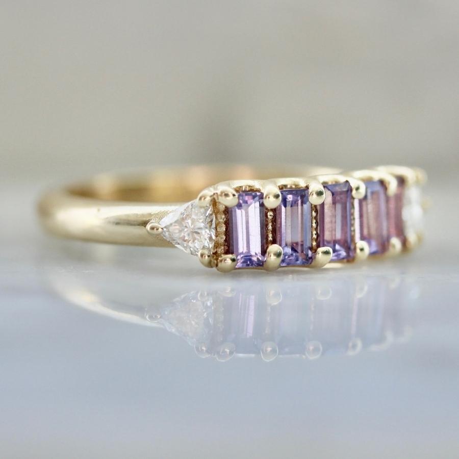Secret Society Purple Rectangle Cut Sapphire Band