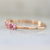 Swan Song Pink Round Brilliant Cut Sapphire Band