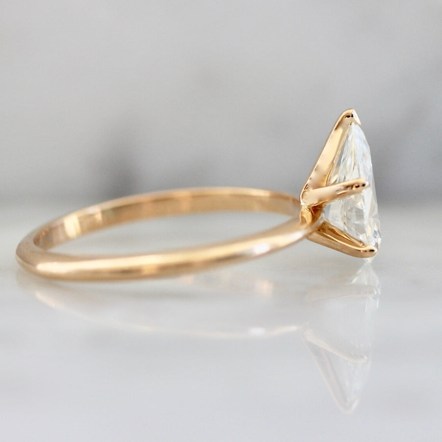 Stella Pear Cut Diamond Ring in Peach Gold