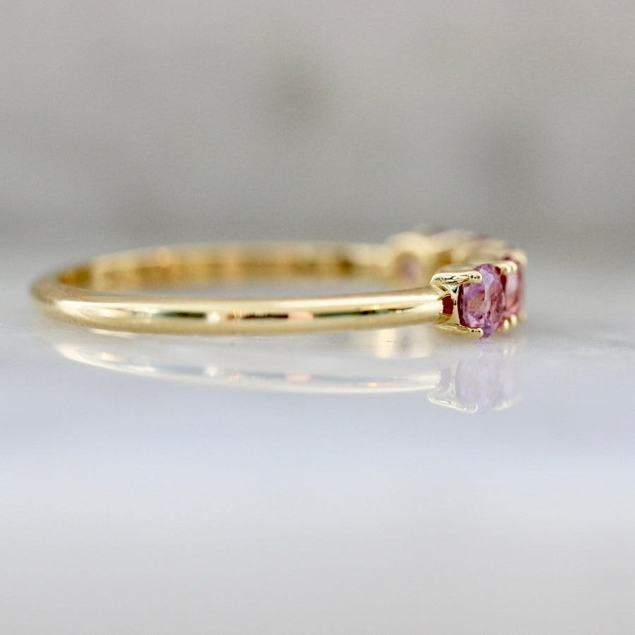 Blossom Pink Round Brilliant Cut Sapphire & Spinel Band