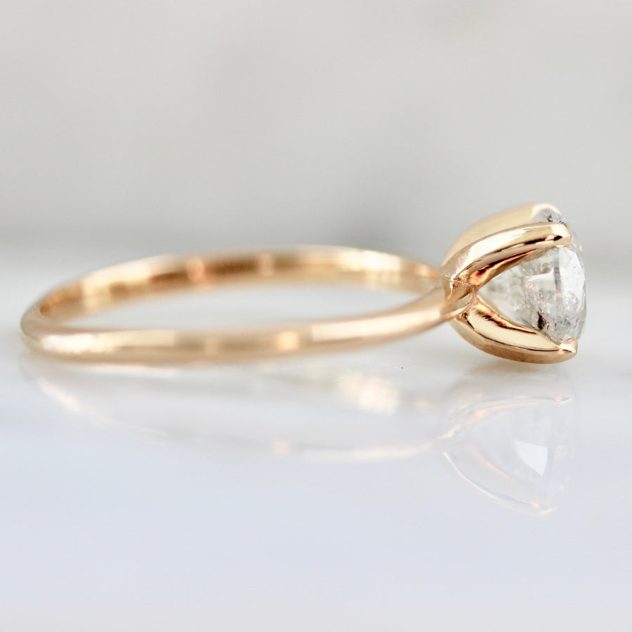 1.33 Carat Stella Salt & Pepper Round Brilliant Cut Diamond Ring