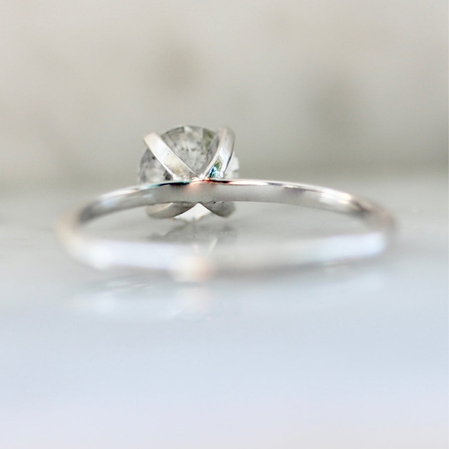 .85 Carat Stella Salt & Pepper Round Brilliant Cut Diamond Ring