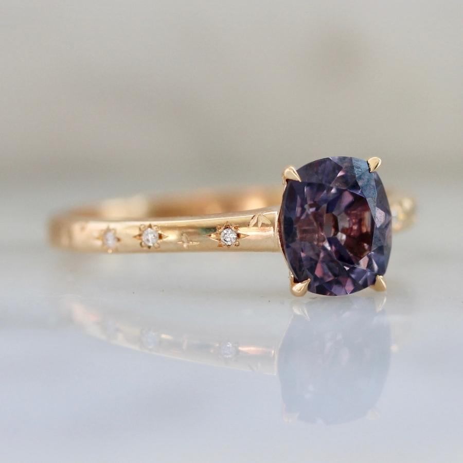 Binor Purple Elongated Cushion Cut Spinel Ring