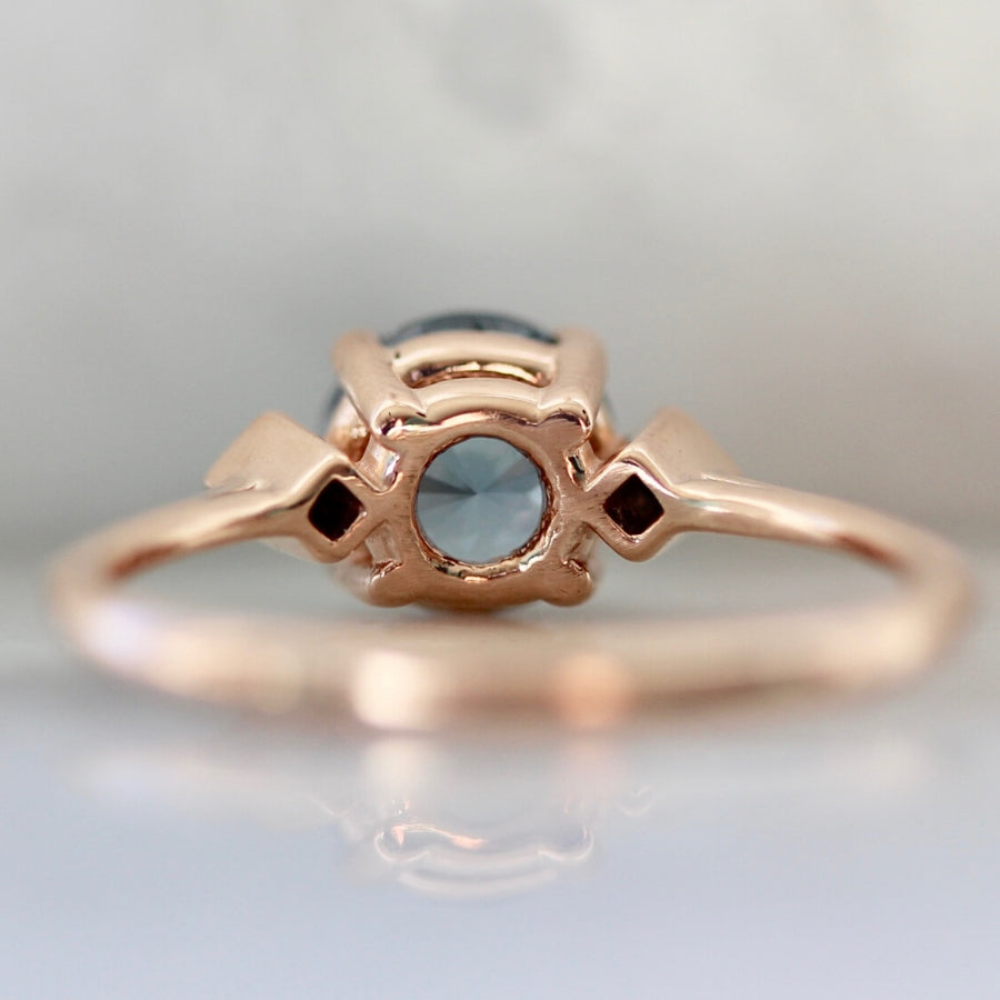 
            Esme Blue Round Brilliant Cut Spinel Ring in Rose Gold