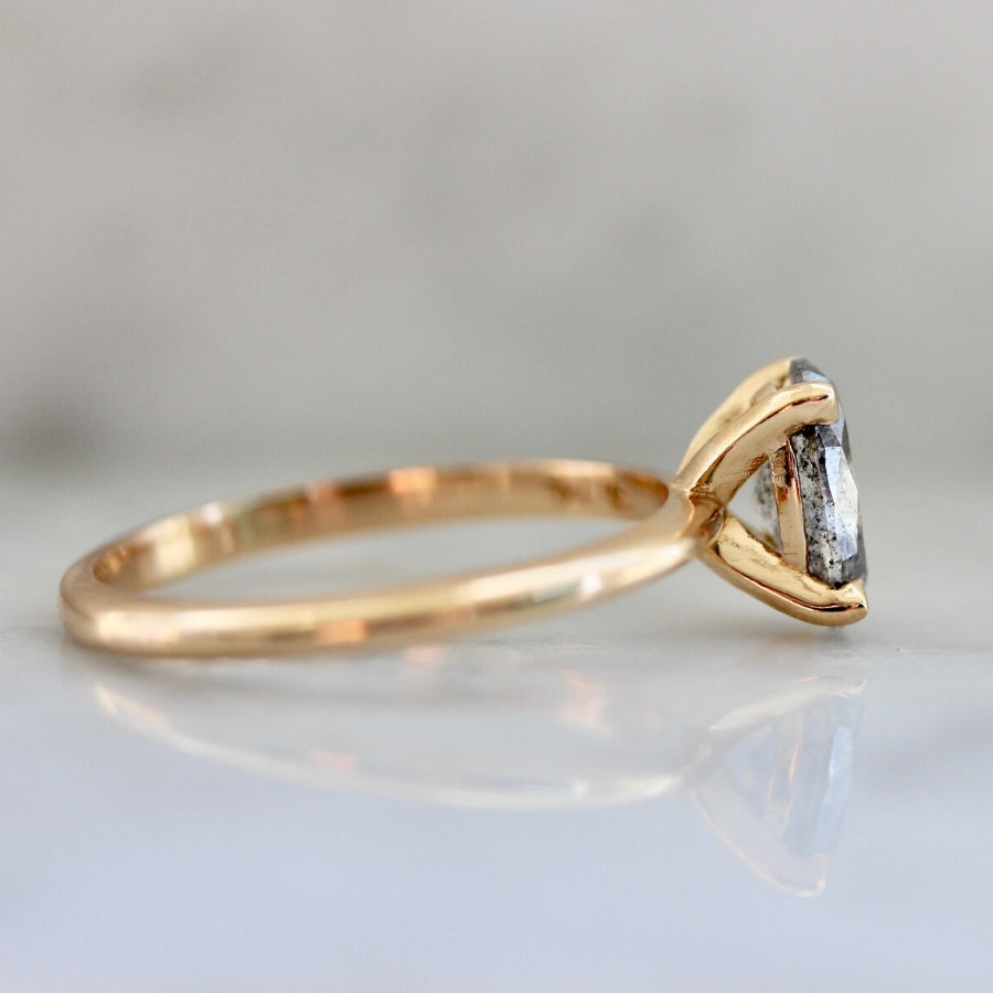 Stella Salt & Pepper Oval Cut Diamond In Peach Gold