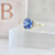 Santorini Violet-Blue Square Radiant Cut Sapphire Ring