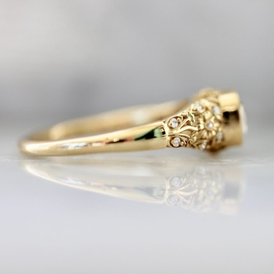 Bellis Cushion Cut Diamond Ring in Yellow Gold