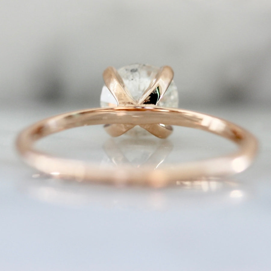 1.17 Carat Stella Salt & Pepper Round Brilliant Cut Diamond Ring