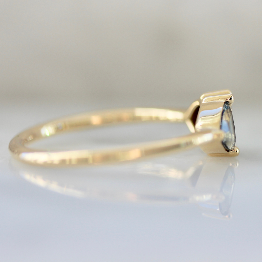 Secret Spell Teal Trillion Cut Sapphire Ring