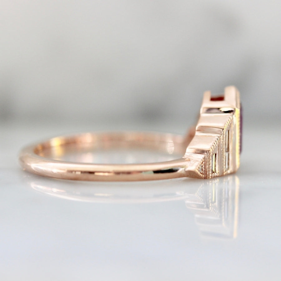 Party At My House Magenta Shield Cut Sapphire Ring