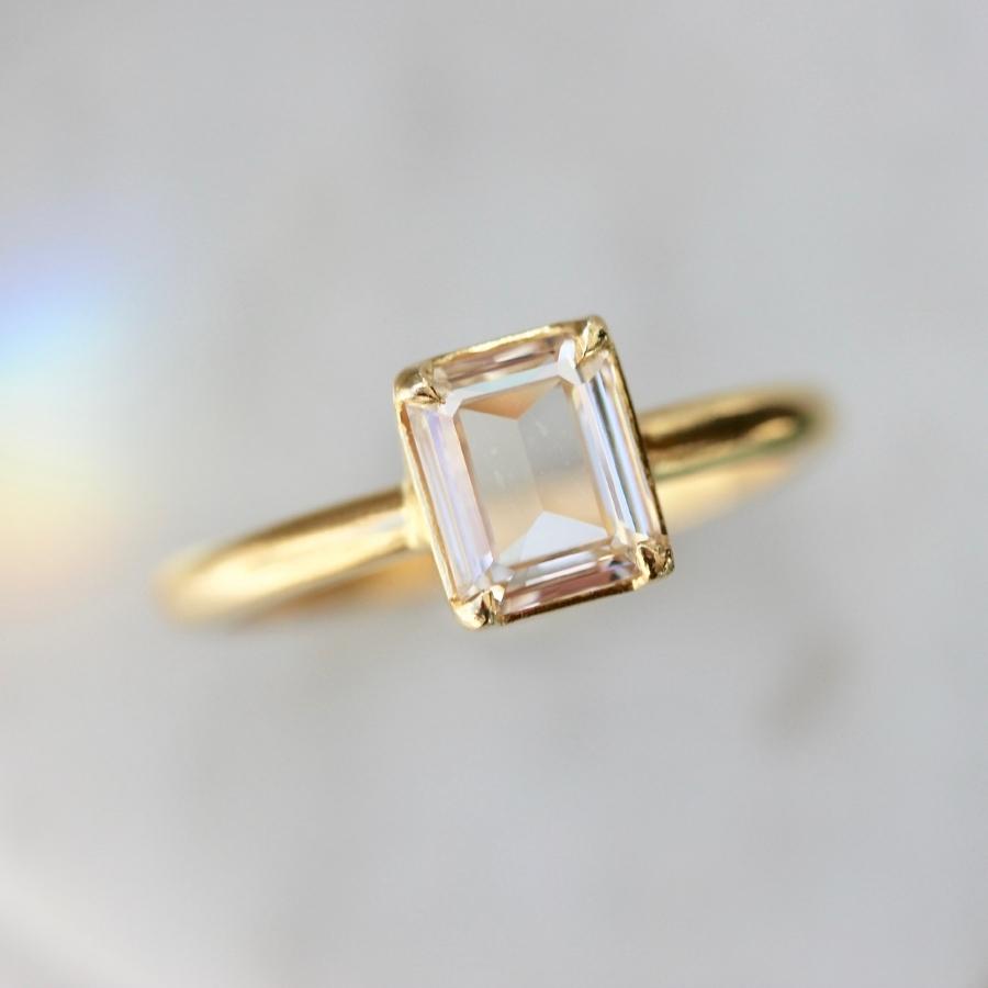 Esmee Champagne Rectangle Step Cut Diamond Ring