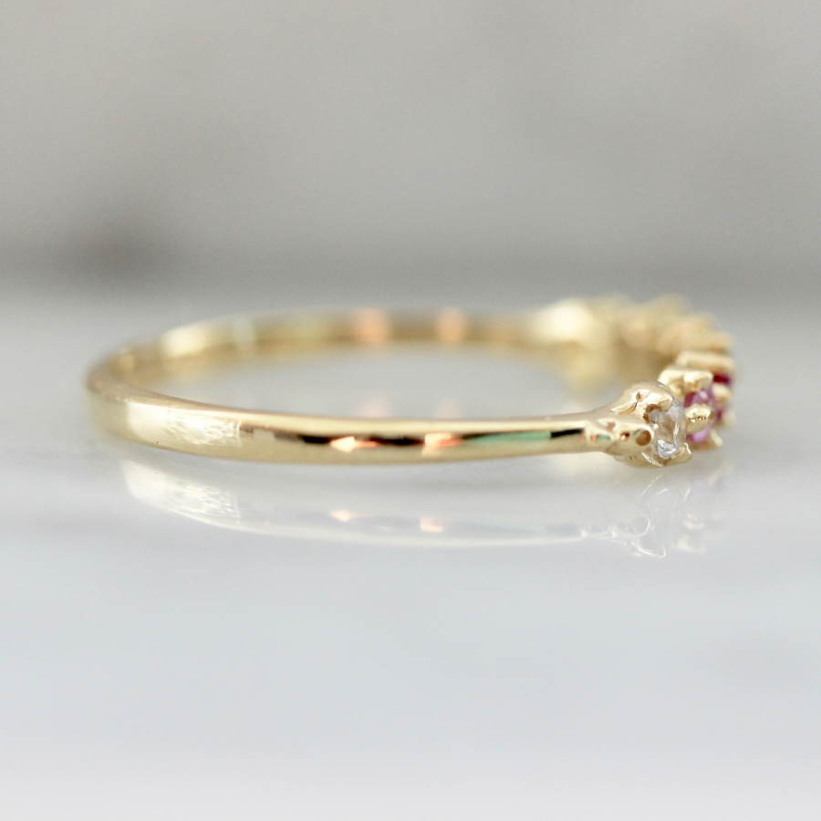 Break Free Round Brilliant Cut Rainbow Sapphire Band