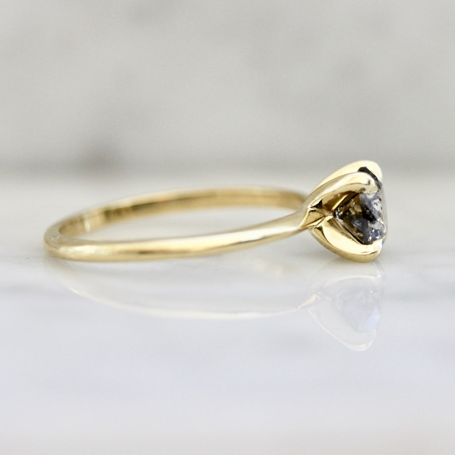 1.08 Carat Stella Salt & Pepper Round Brilliant Cut Diamond Ring