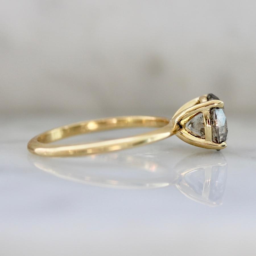 1.83 Carat Stella Salt & Pepper Round Brilliant Cut Diamond Ring