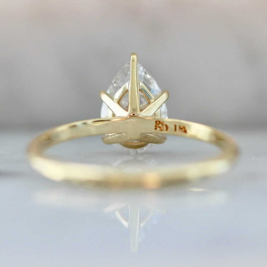 1.39 Carat Stella Icey Salt & Pepper Pear Cut Diamond Ring