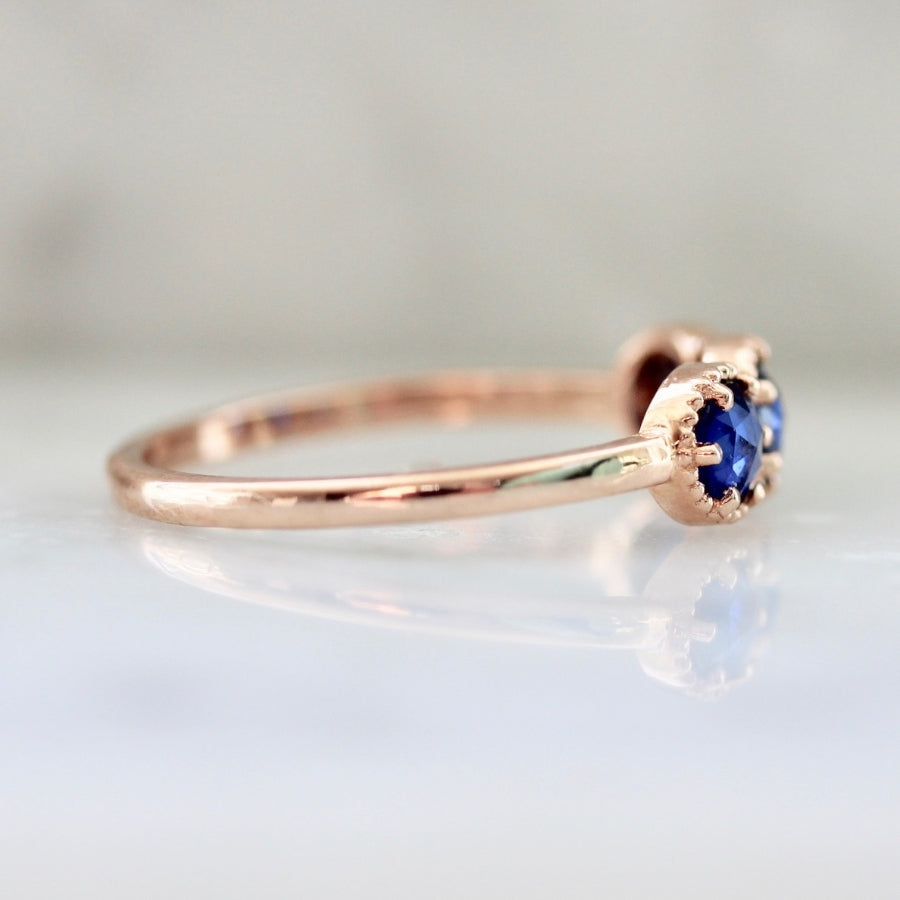 Vida Loca Blue Round Rose Cut Sapphire Ring