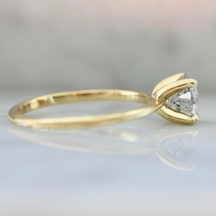 1.02 Carat Stella Salt & Pepper Round Brilliant Cut Diamond Ring