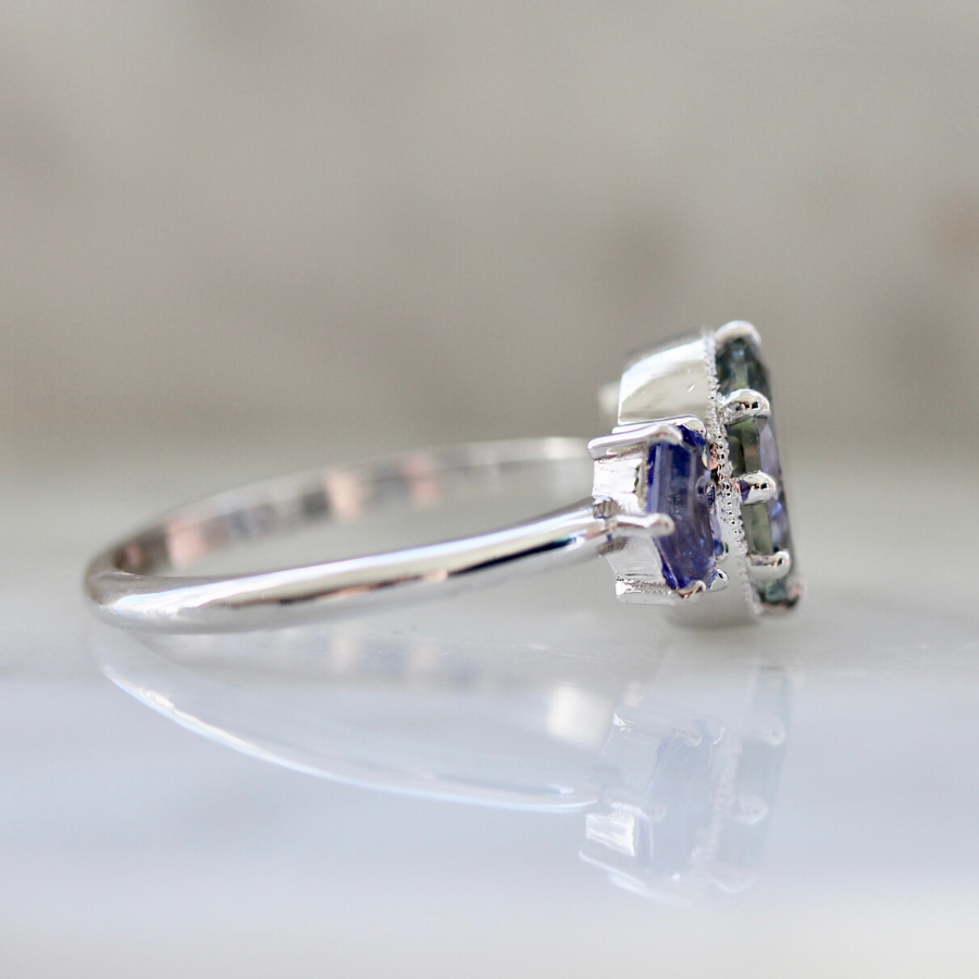 Vienna Three Stone Tanzanite Ring