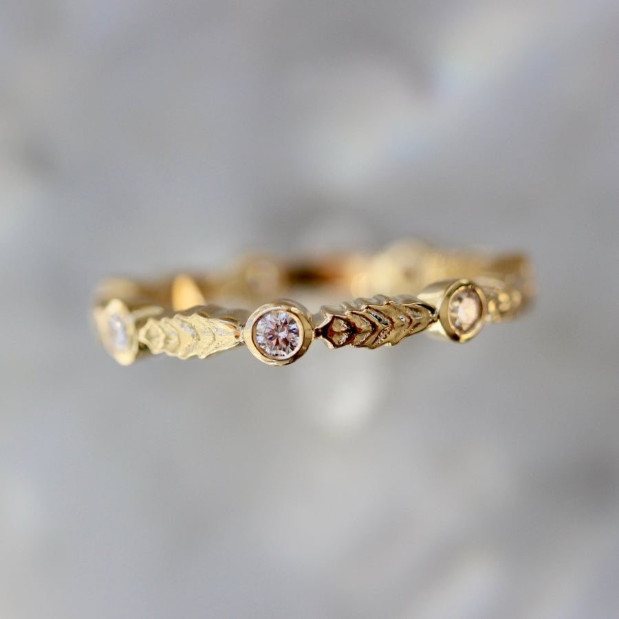 Willowleaf White Round Brilliant Diamond Eternity Band