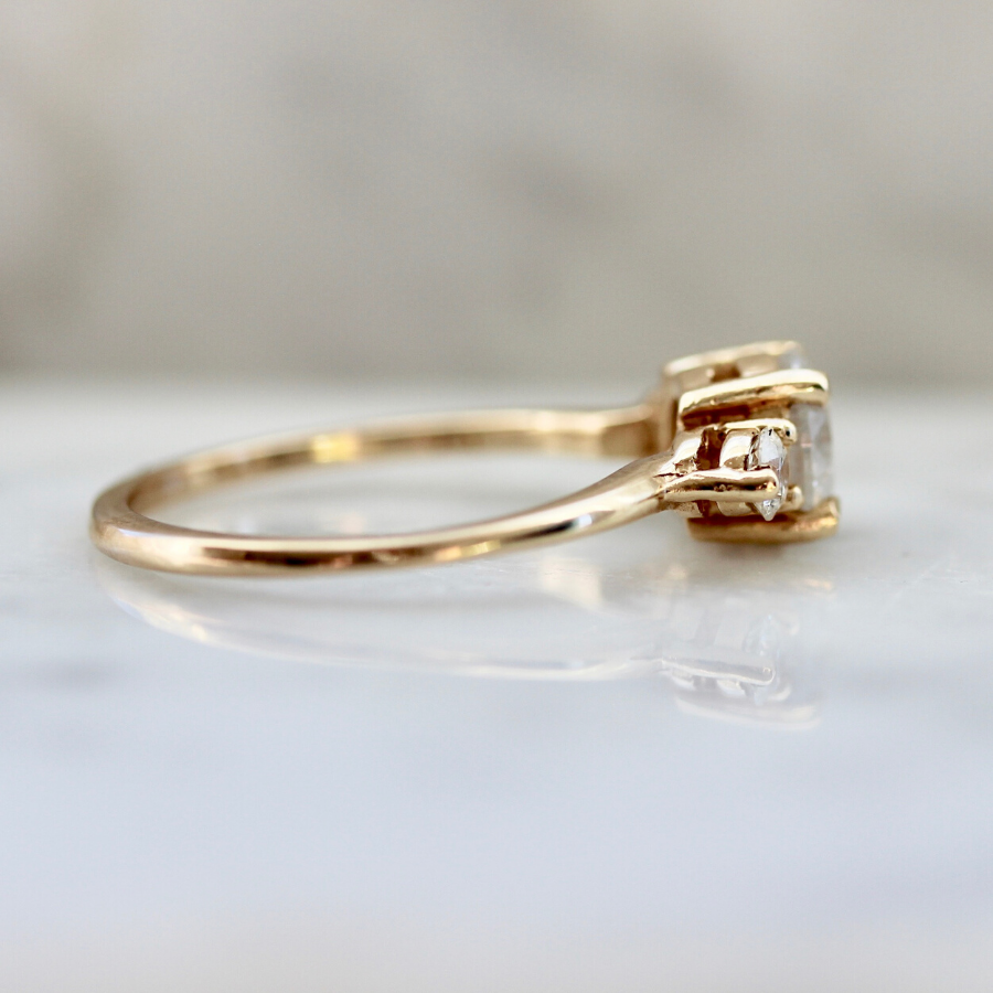 Sophie Icey Diamond Three Stone Ring in Yellow Gold