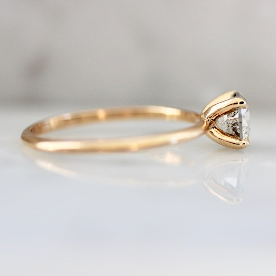 .78 Carat Stella Salt & Pepper Round Brilliant Cut Diamond Ring