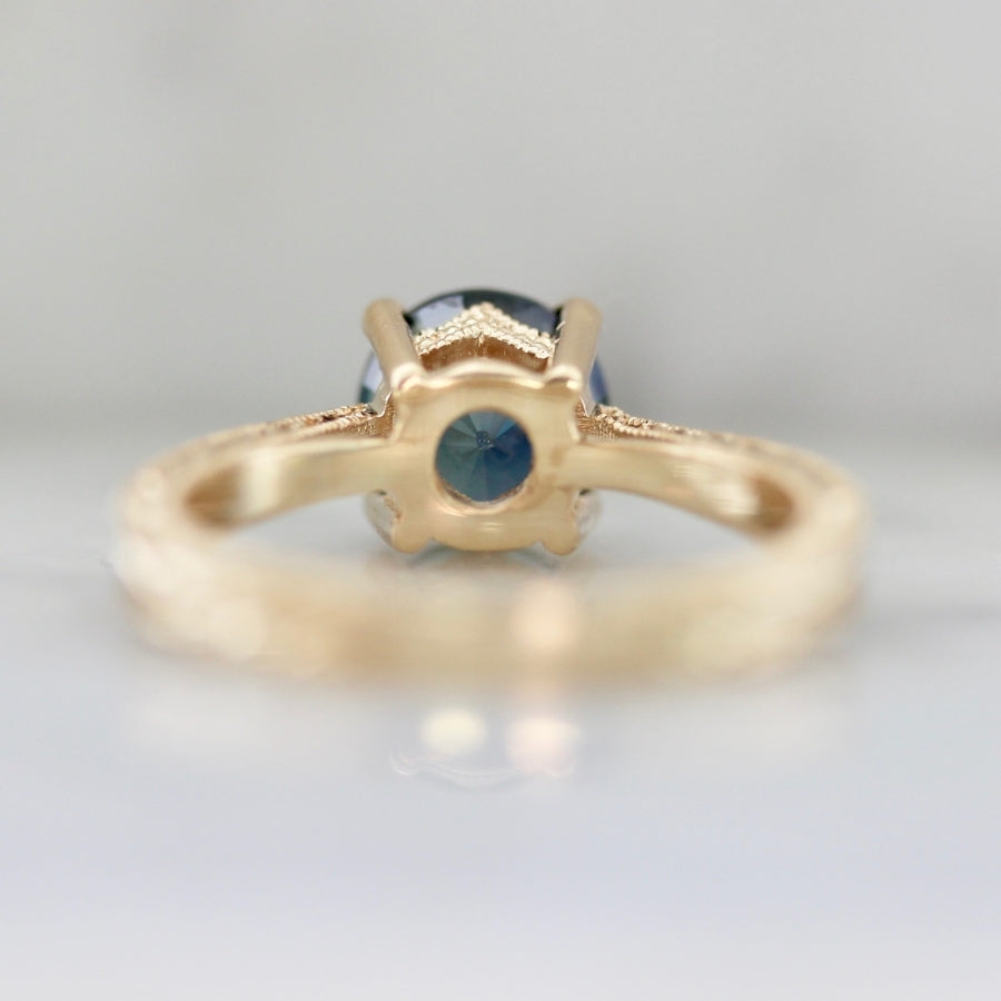 Serendipity Purple-Teal Color Change Round Brilliant Cut Sapphire Ring