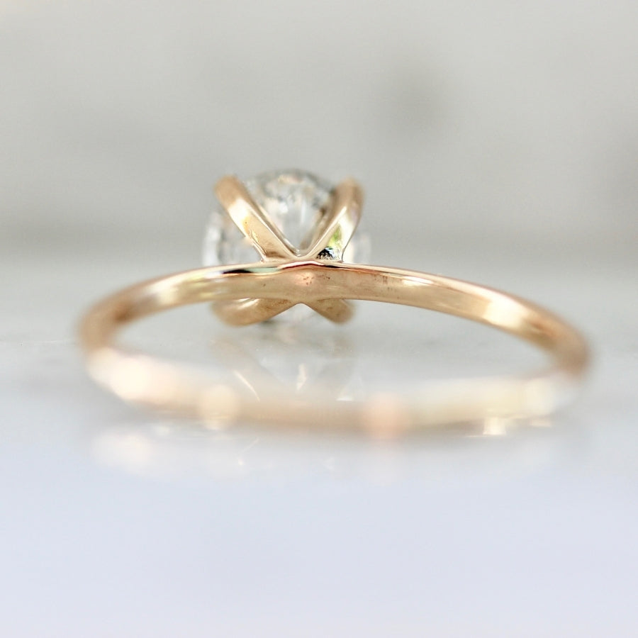 1.12 Carat Stella Salt & Pepper Round Brilliant Cut Diamond Ring