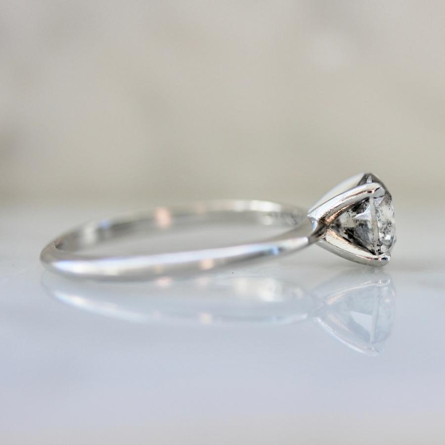 1.18 Carat Stella Salt & Pepper Round Brilliant Cut Diamond Ring in Platinum
