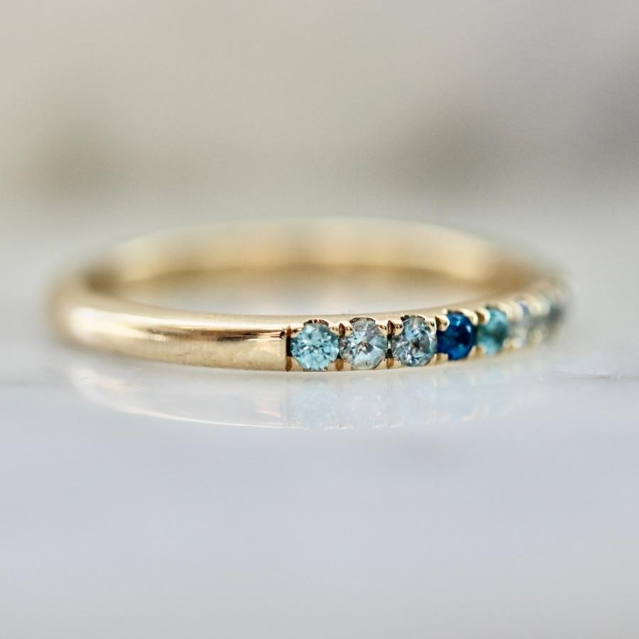 
            Funfetti Blue Round Brilliant Cut Gemstone Medley Band