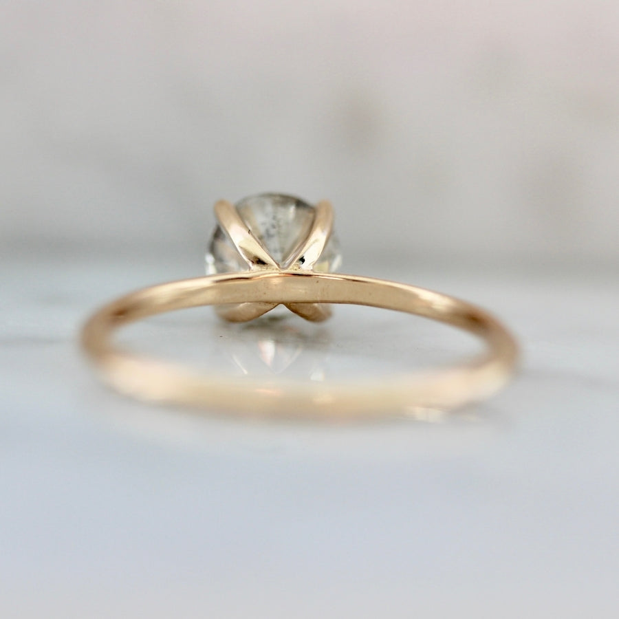 1.03 Carat Stella Champagne Salt & Pepper Round Brilliant Cut Diamond Ring