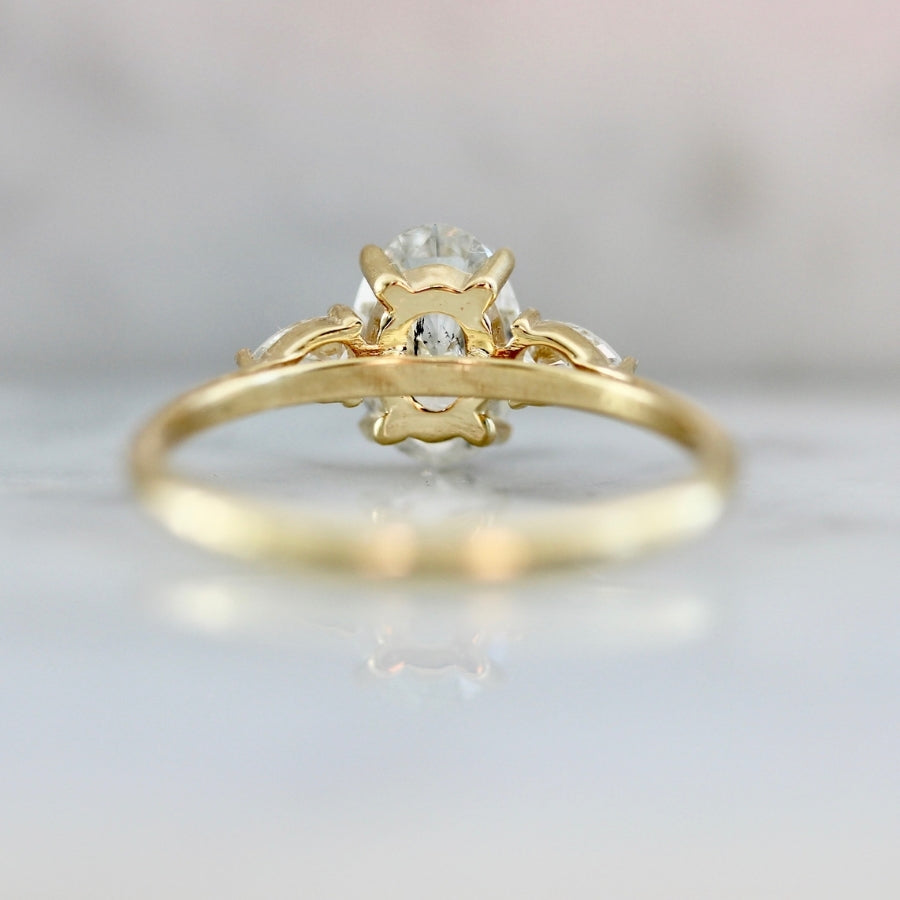 Chiffon Salt & Pepper Oval Cut Diamond Ring