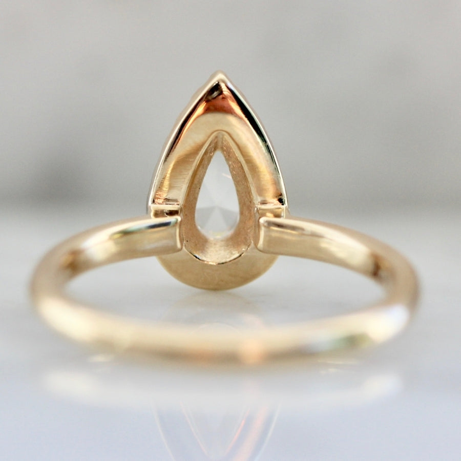 Cloud Nine White Pear Rose Cut Diamond Ring