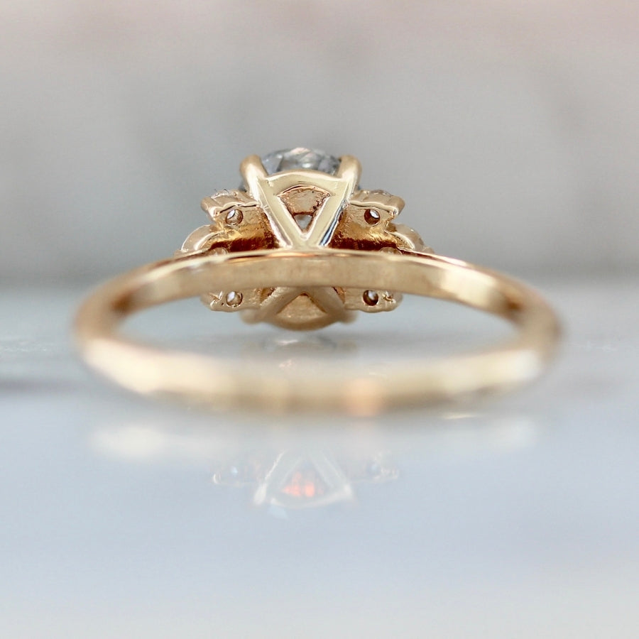 1.23 Carat Mirella Salt & Pepper Oval Cut Diamond Ring