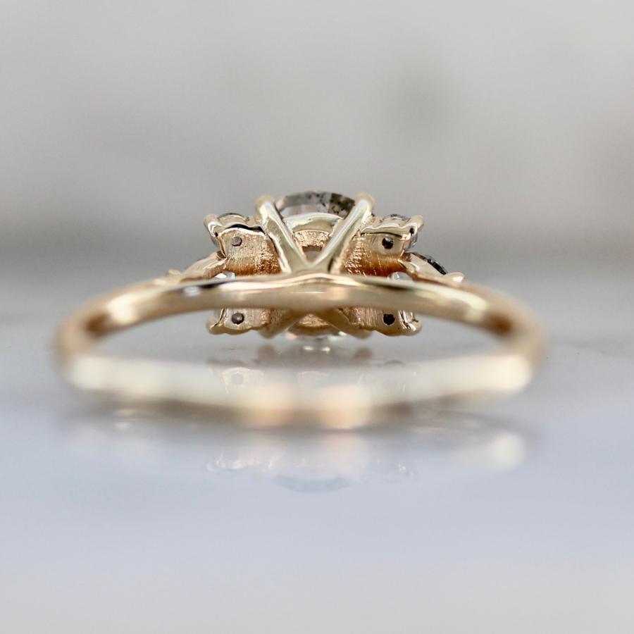 Glitterball Salt & Pepper Mirella Round Brilliant Cut Diamond Ring