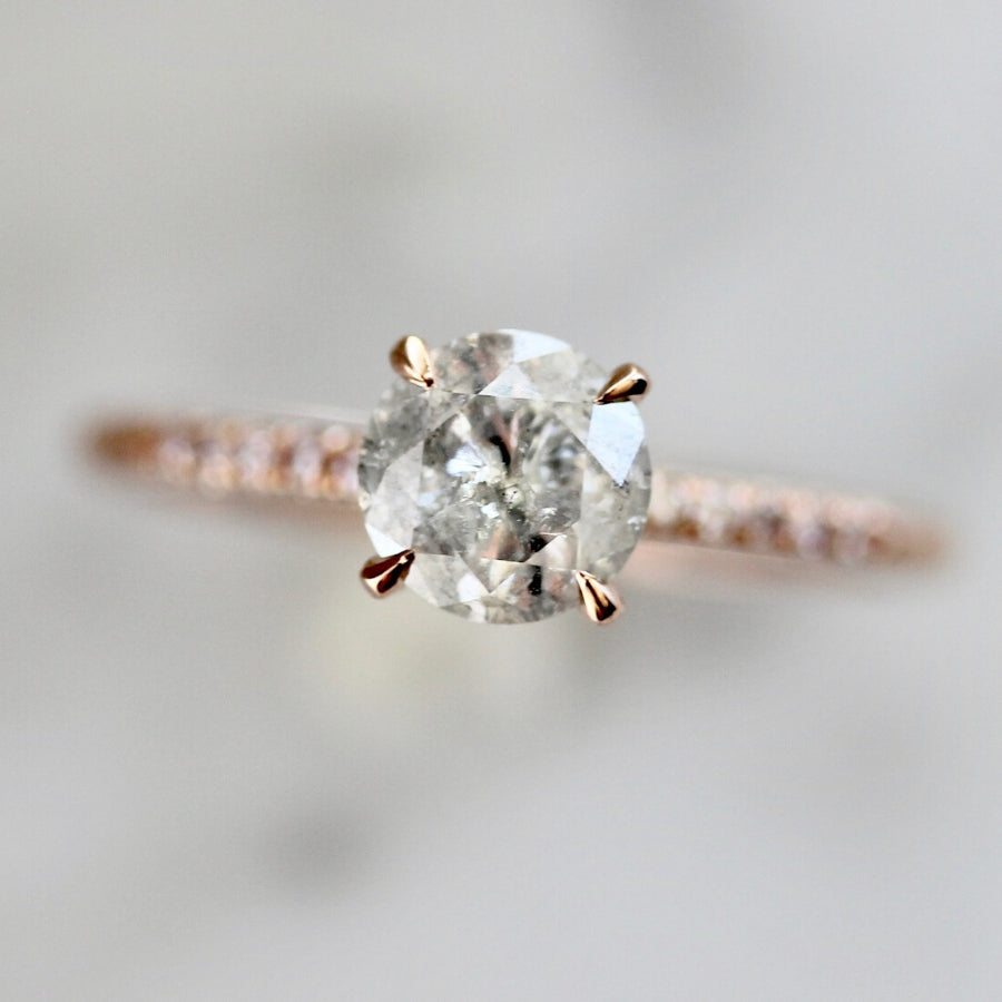 Icey Diamond Stella With Pink Diamond Pave Shoulders In Rose Gold