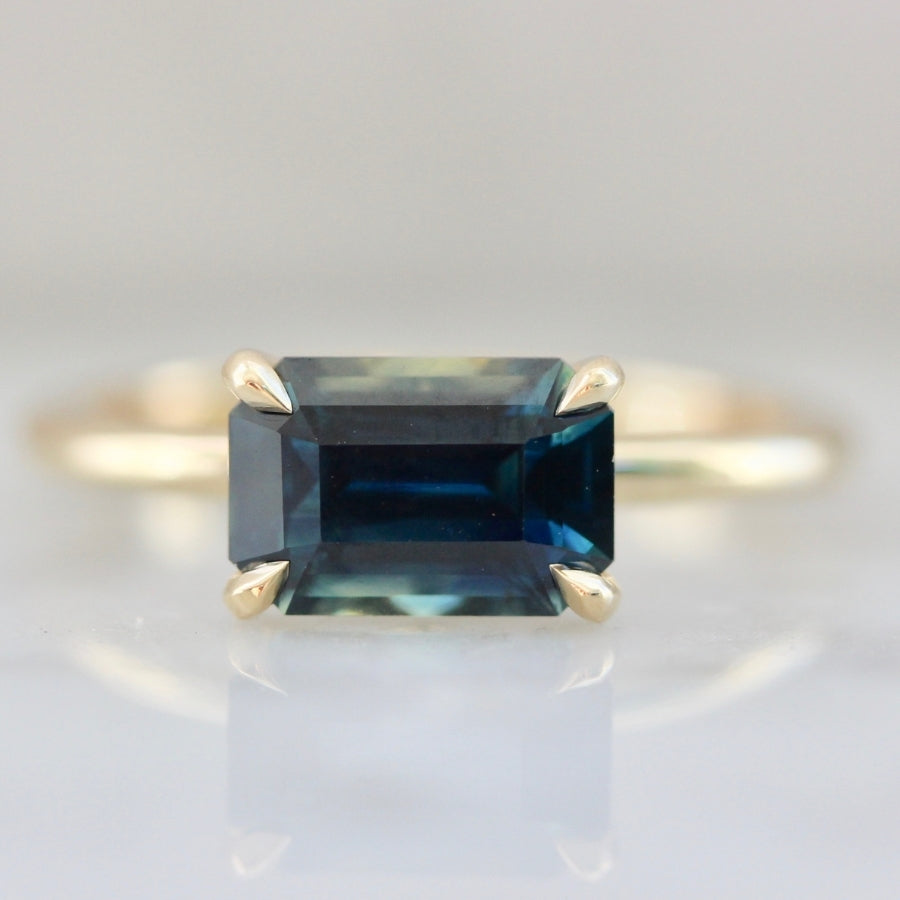 
            Best Coast Green Emerald Cut Sapphire Ring