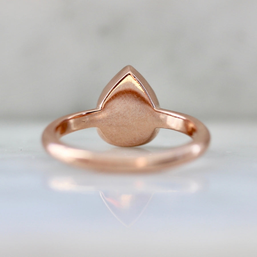 Eternal Flame Salt & Pepper Pear Checkerboard Cut Diamond Ring