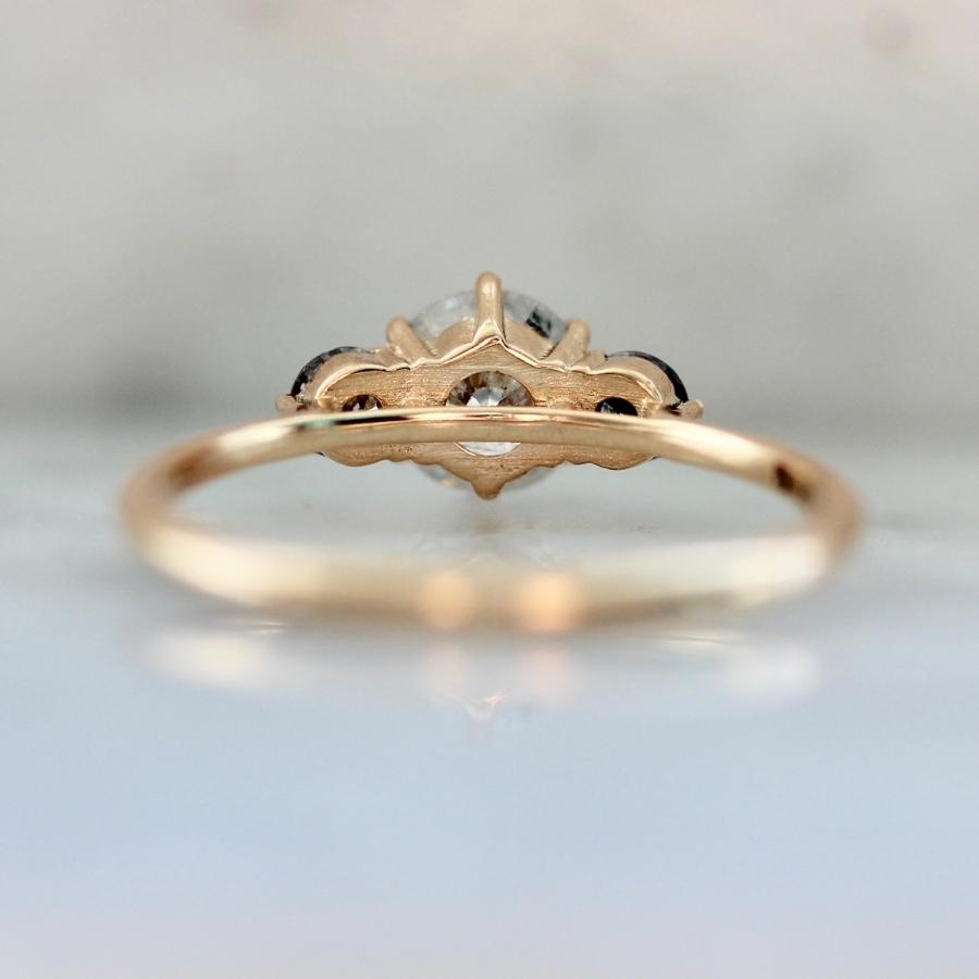 Divination Three Stone Salt & Pepper Diamond Ring