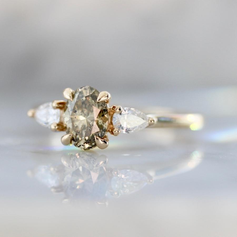 Persephone Green Oval Cut Diamond Ring