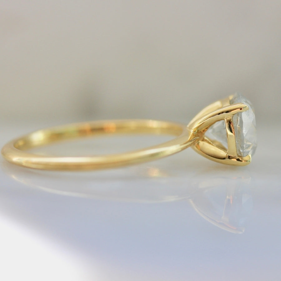 1.73 Carat Stella Grey Salt & Pepper Round Brilliant Cut Diamond Ring