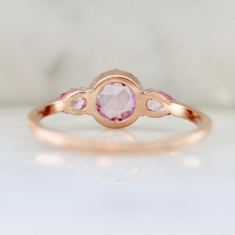 Sugar Rush Pink Round Rose Cut Sapphire Ring