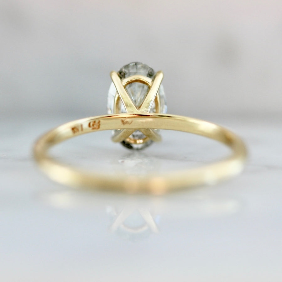 1.01 Carat Stella Salt & Pepper Oval Cut Diamond Ring