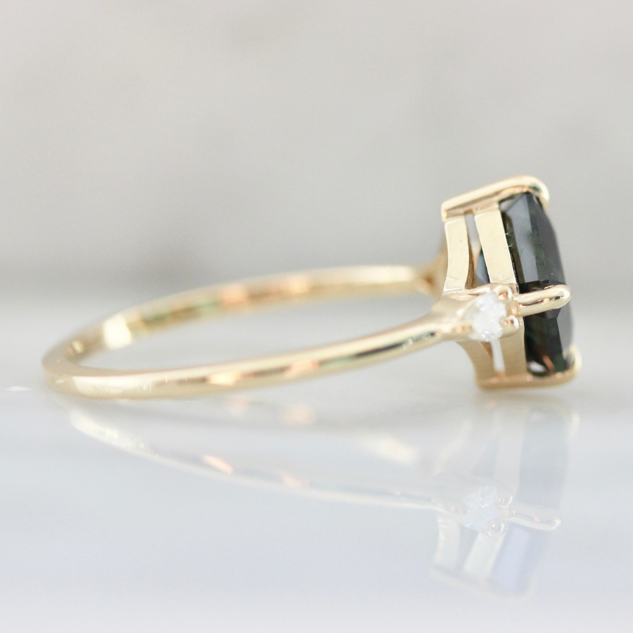 Alchemy Green Asscher Cut Sapphire Ring