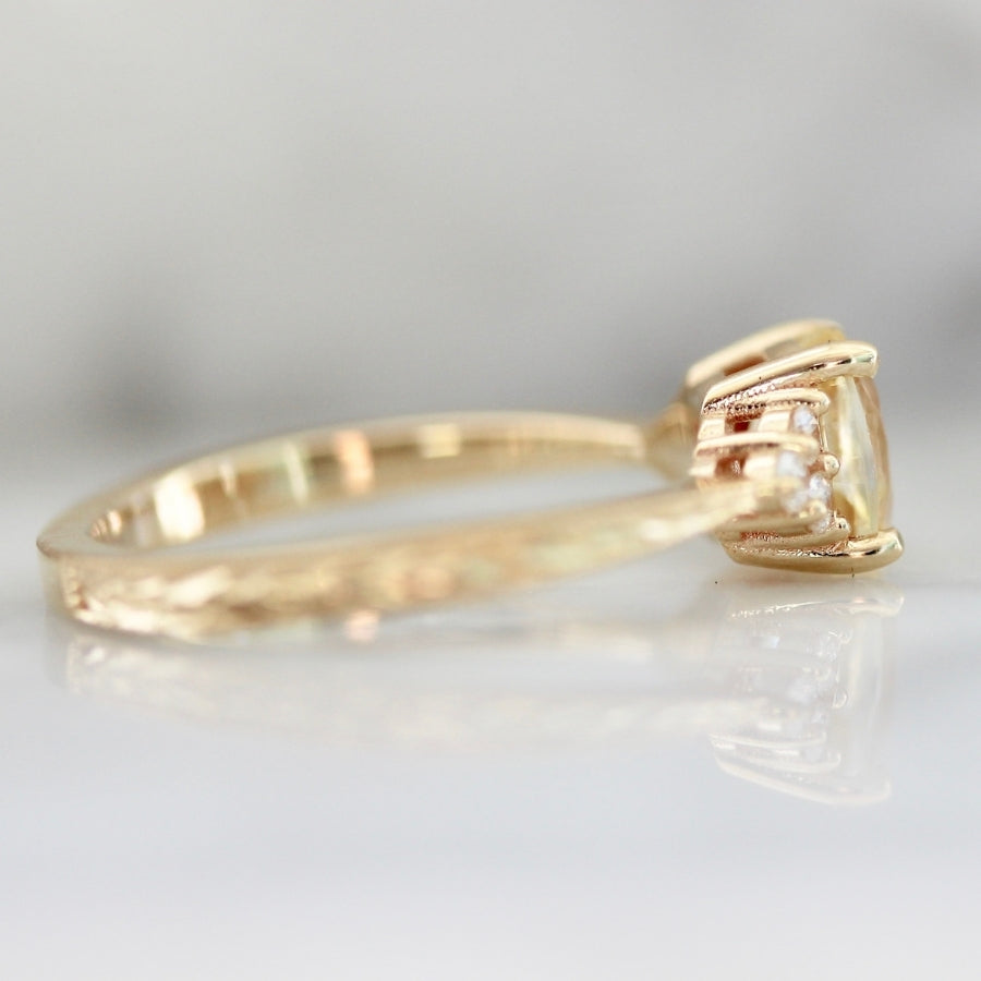 Daybreak Yellow Cushion Cut Sapphire Ring