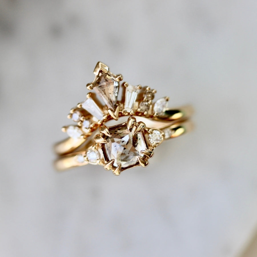 Austen Champagne Cushion Rose Cut Diamond Ring