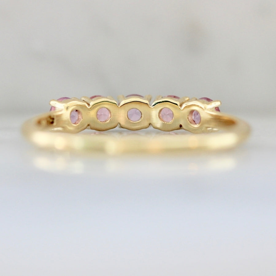 Blossom Pink Round Brilliant Cut Sapphire & Spinel Band