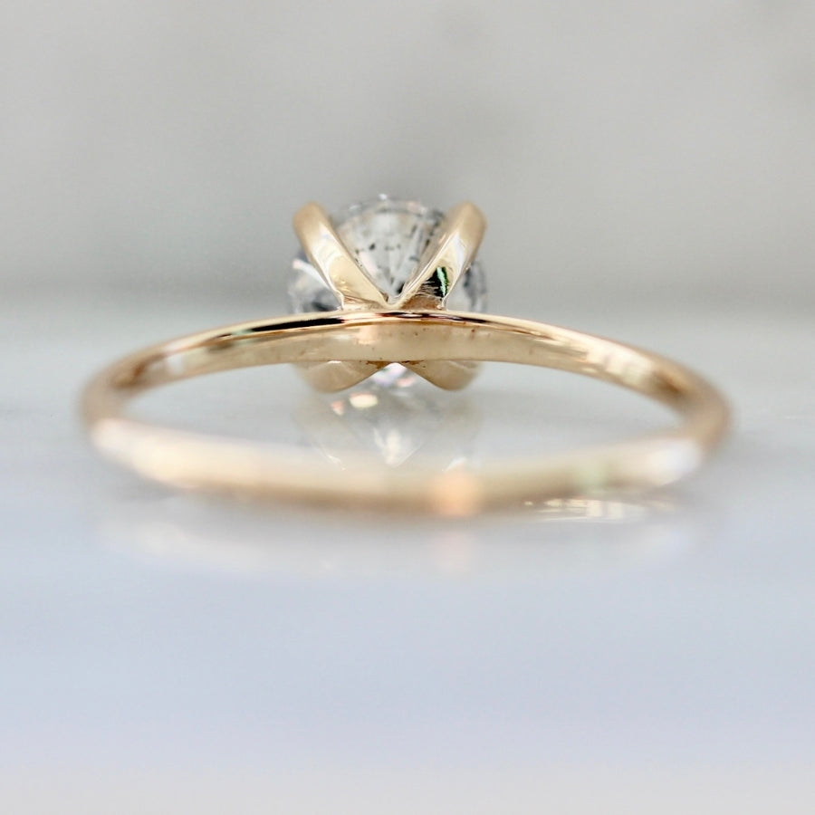 .95 Carat Stella Salt & Pepper Round Brilliant Cut Diamond Ring