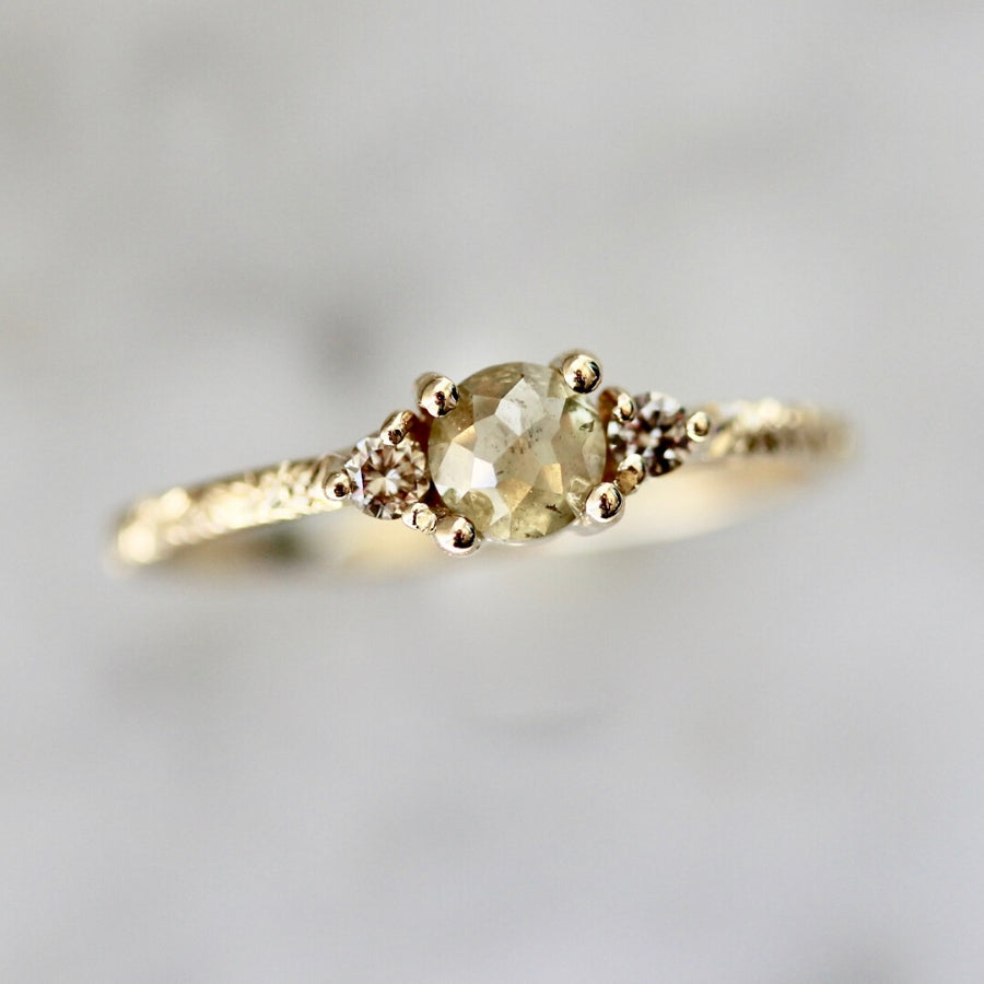 
            Shiloh Rustic Rose Cut Diamond Ring in Yellow Gold