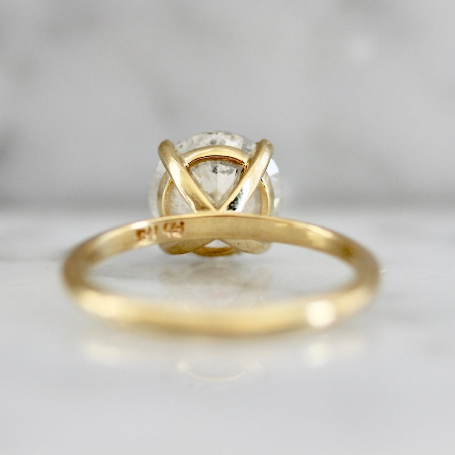 2.52 Carat Stella Icey Salt & Pepper Round Brilliant Cut Diamond Ring