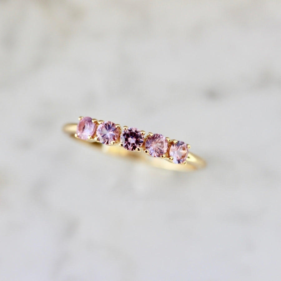 Sugar Spritz Pink Round Brilliant Cut Sapphire Band